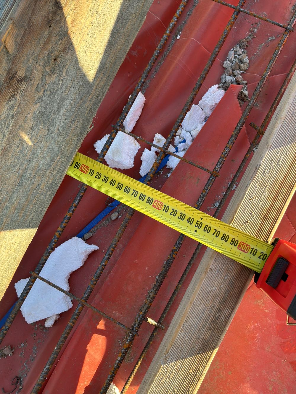 Steps in a slab and the steel that has to follow them
